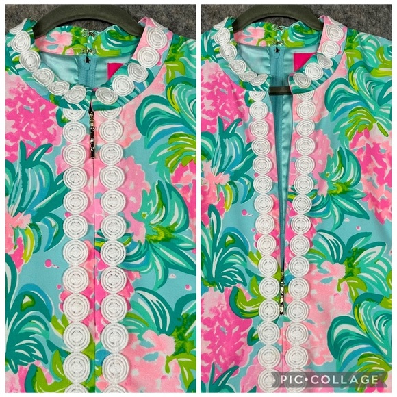Lilly Pulitzer Jonna High Collar Classic Fresh Fun Beach Preppy Shift Romper - 8 - Picture 5 of 16